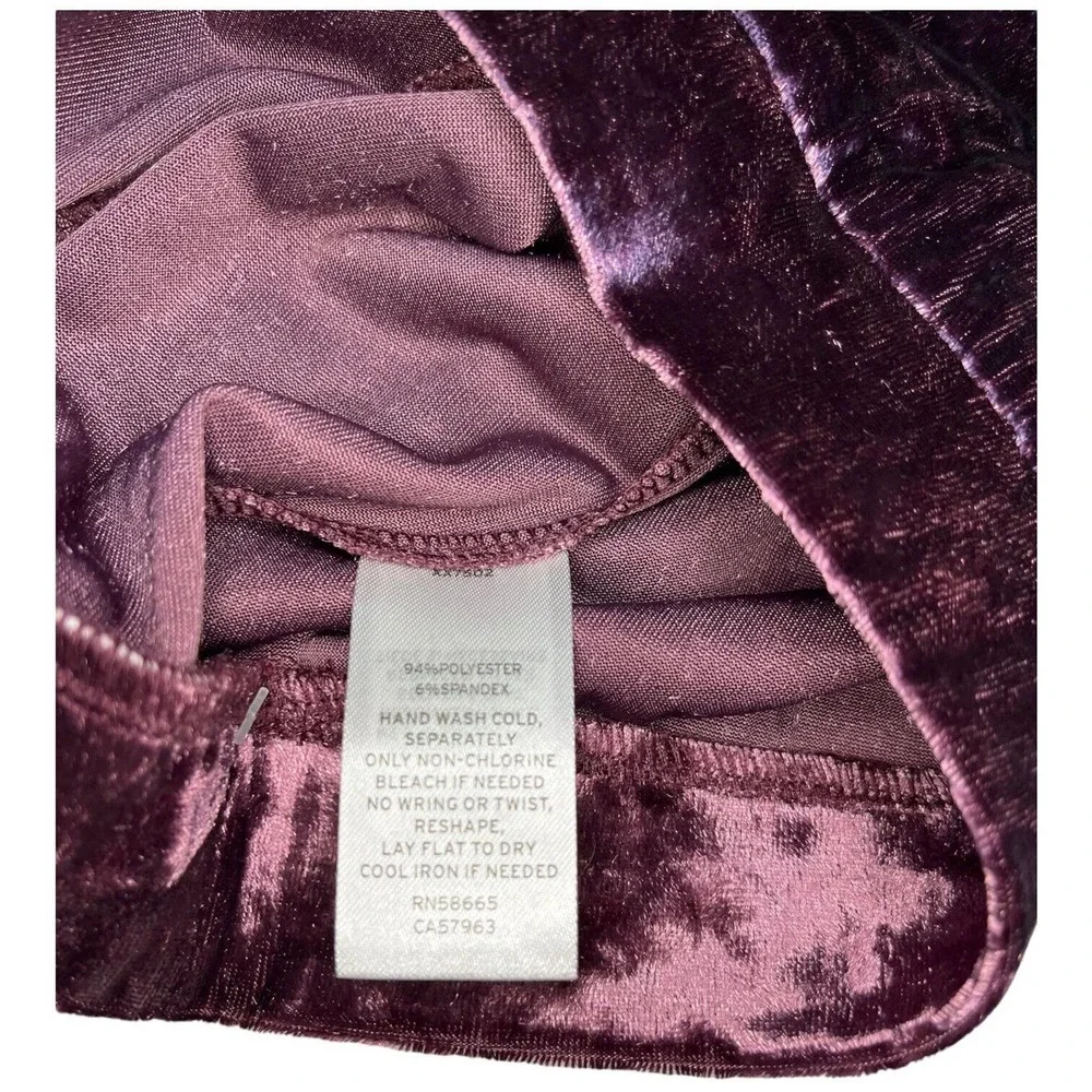 New Nordstrom Abound Crushed Velvet Velour Mini Retro 90s Y2K Skirt Burgundy XXS - Picture 10 of 12